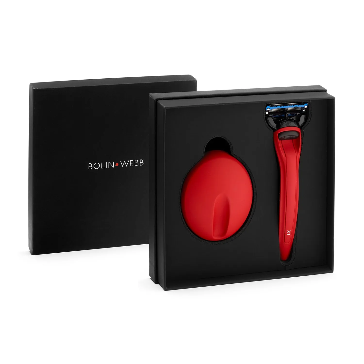 Bolin Webb X1 Matte Red rakhyvelset Fusion5 med ställ