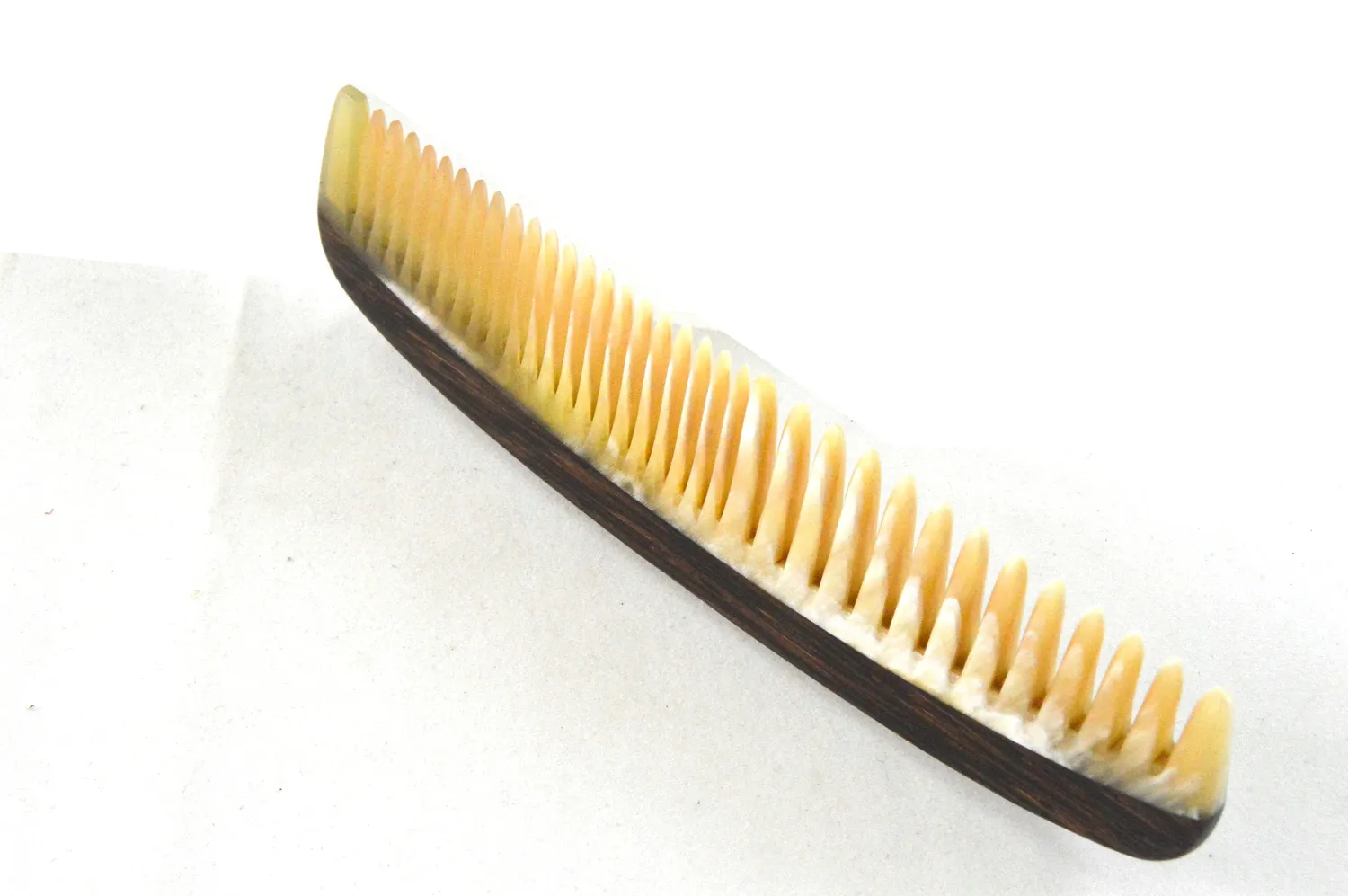 Dr. Dittmar fickkam horn tigerträ 12 cm dubbeltandad
