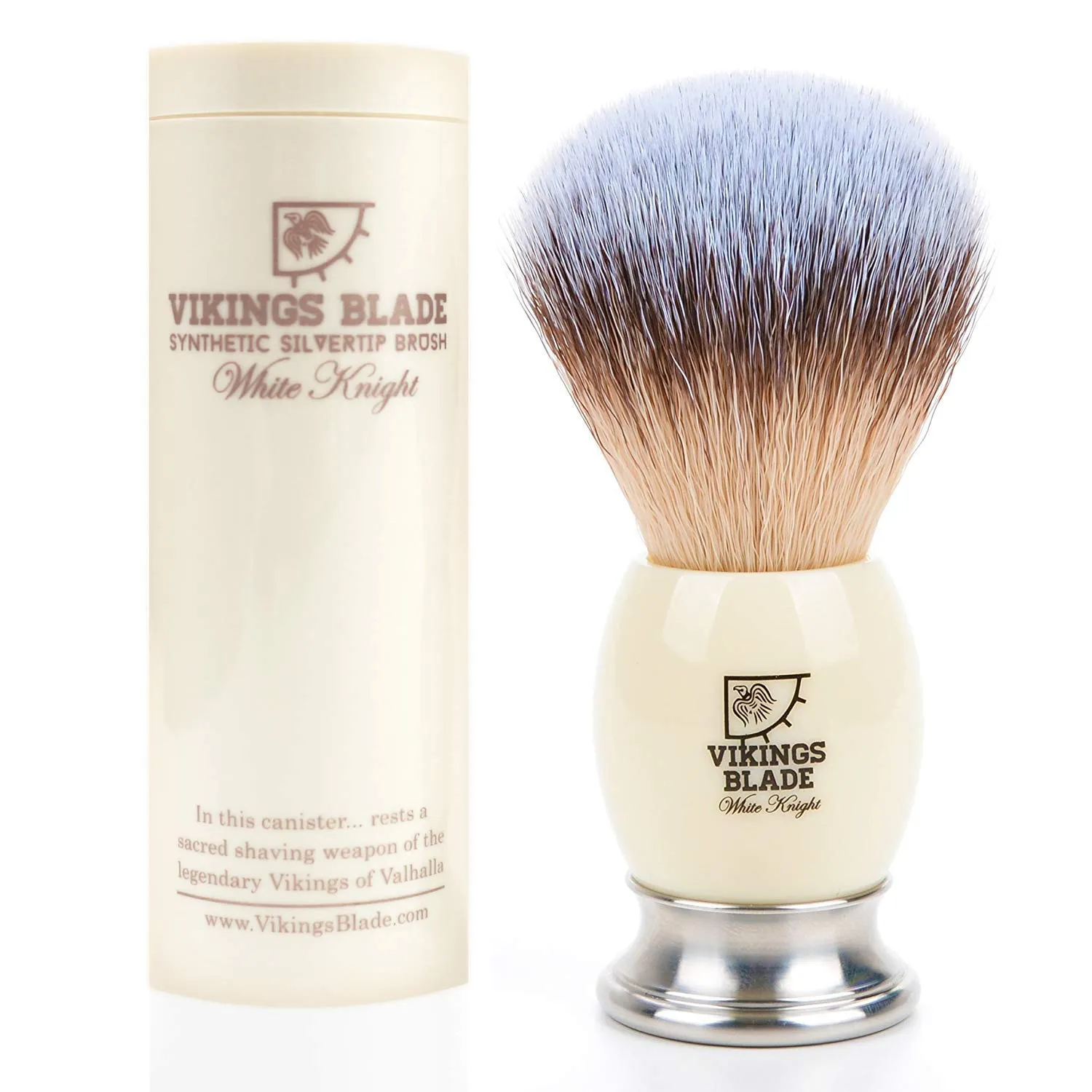 Vikings Blade White Knight rakborste syntet badger-look