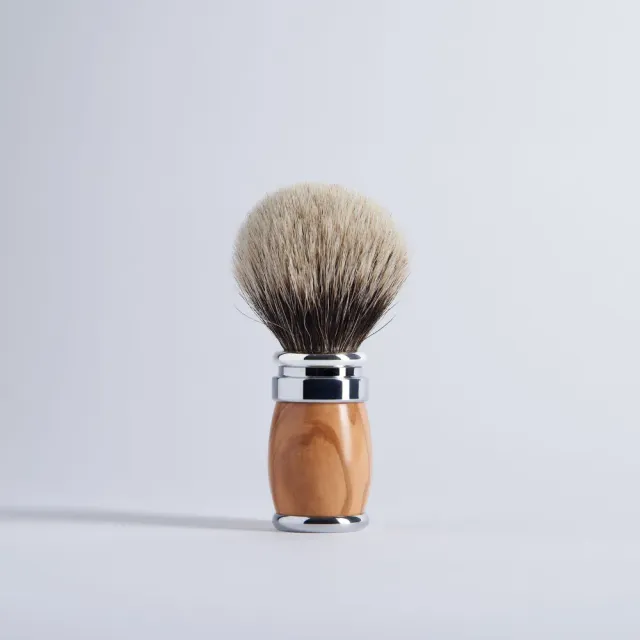 Plisson 1808 Joris rakborste olivträ krom grå strl 12