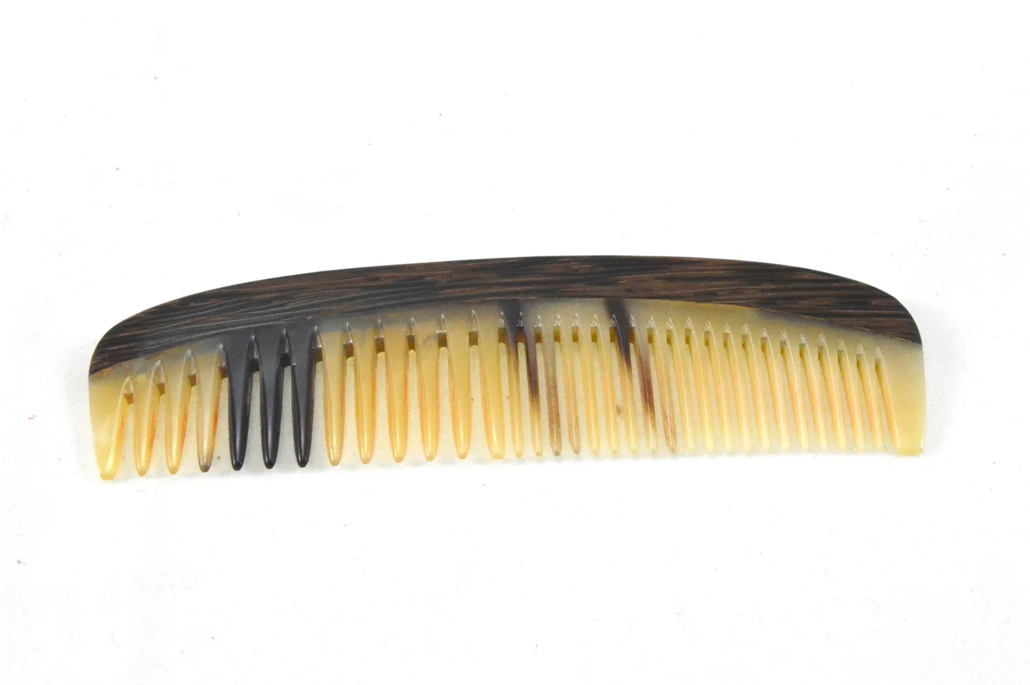 Dr. Dittmar fickkam horn tigerträ 12 cm dubbeltandad