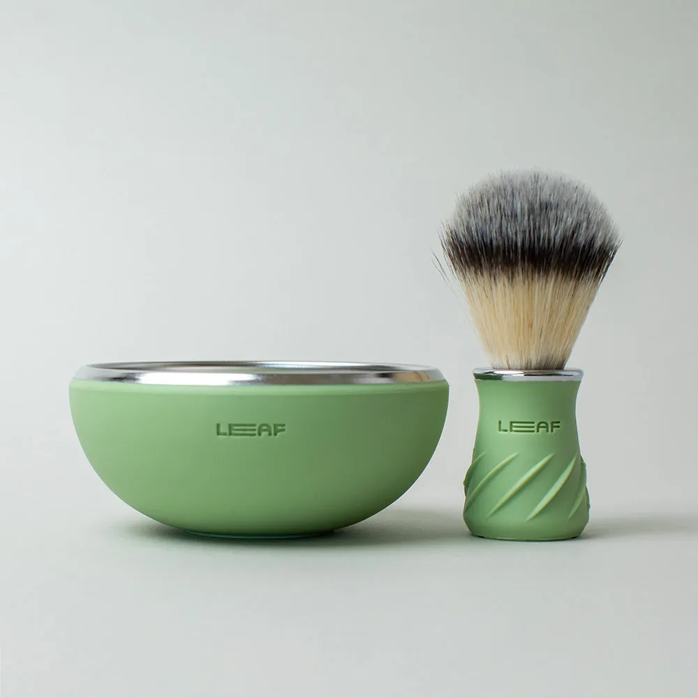 LEAF Shave Shave Bowl & Brush rakset svart