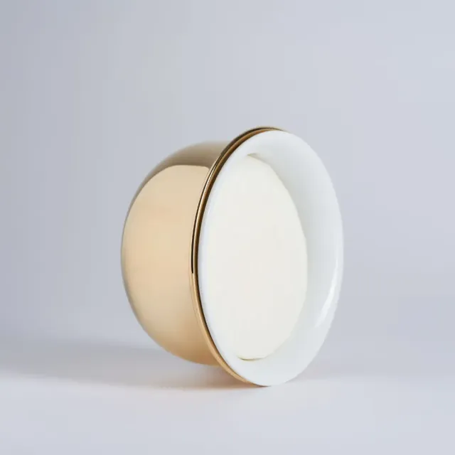 Plisson 1808 rakskål Limoges-porslin 24k guld