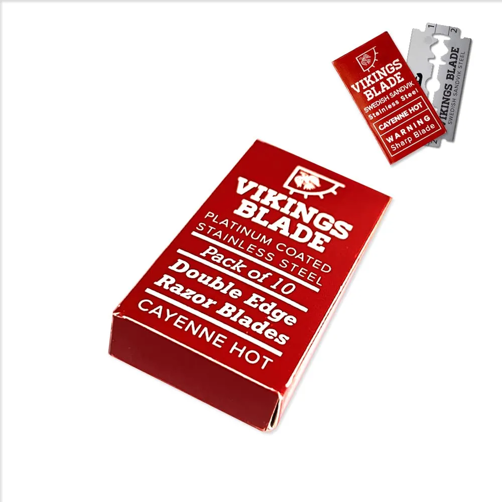 Vikings Blade Cayenne Hot rakblad 10-pack halvvassa