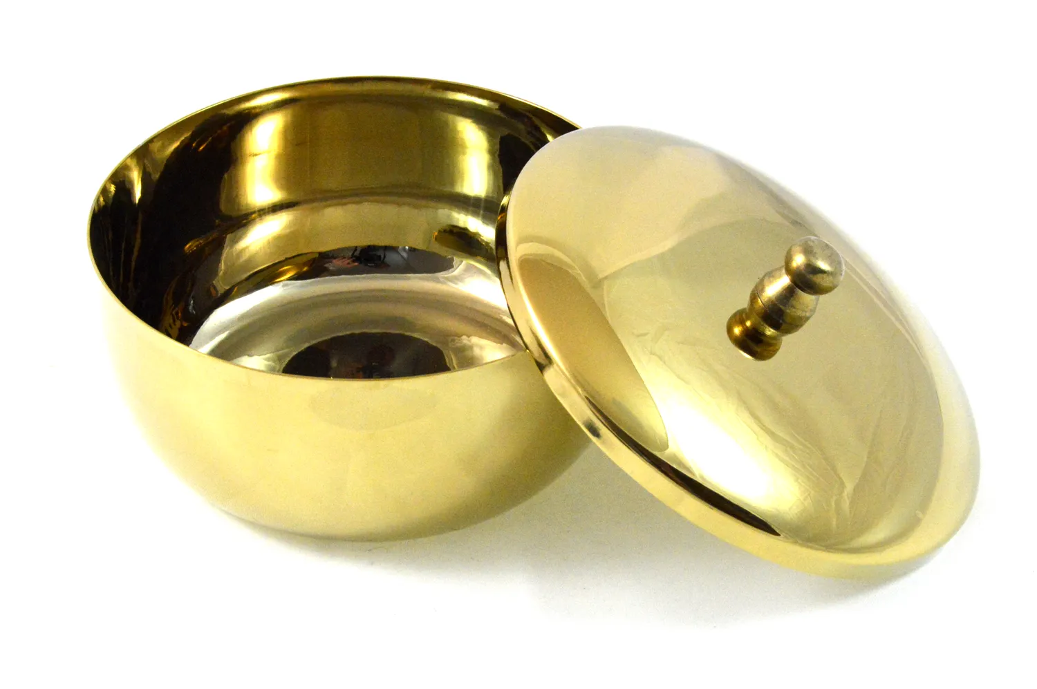 Dr. Dittmar rakskål förgylld mässing med lock 11 cm