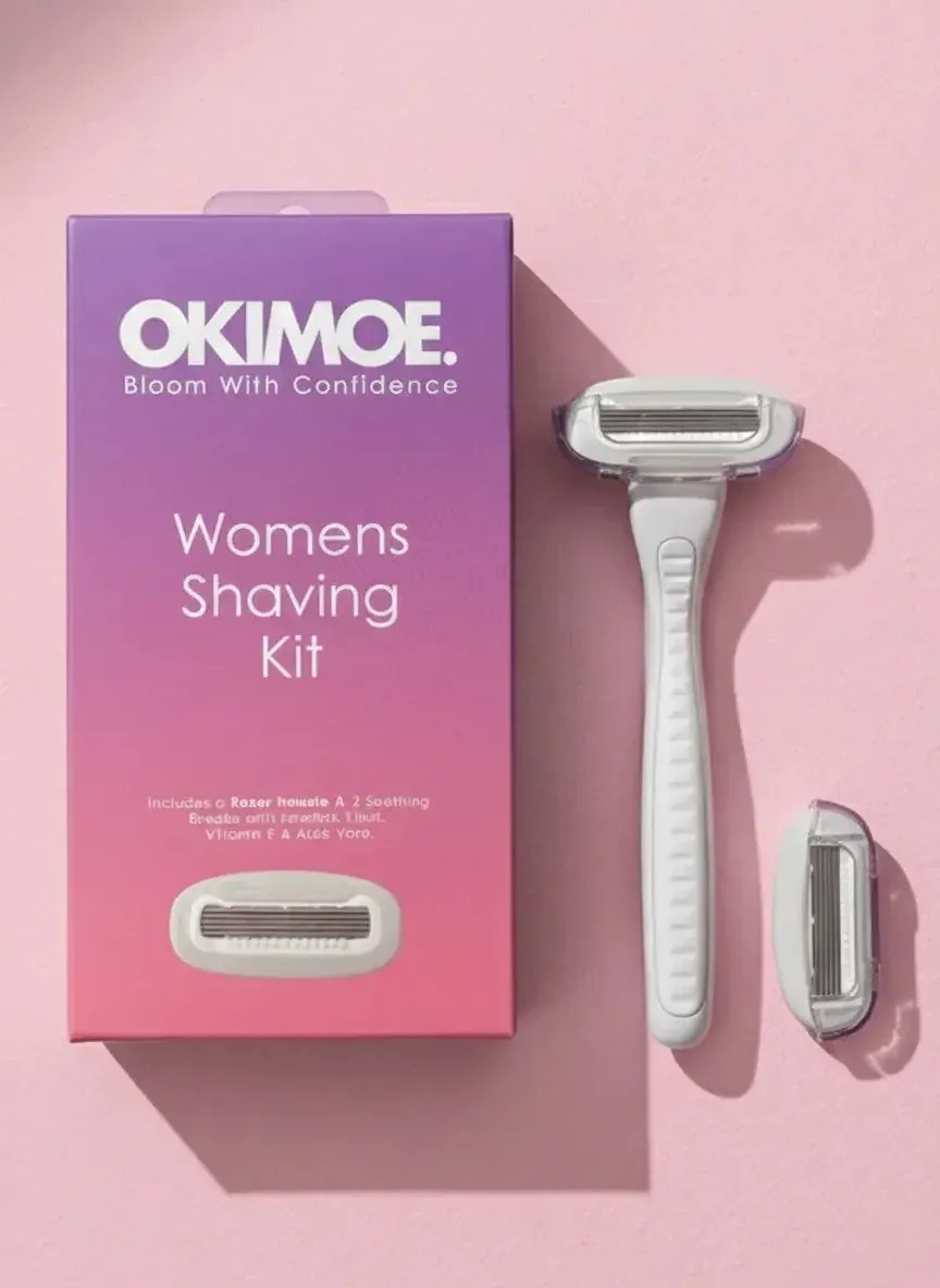 OKIMOE Powder Pink rakhyvel dam 5-bladig startpaket