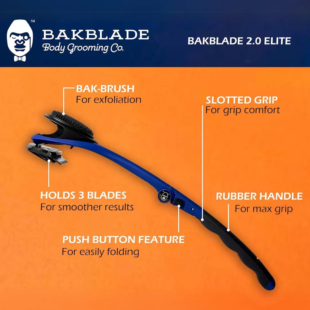 BaKblade 2.0 Elite Plus rygghyvel med 3 blad våt torr