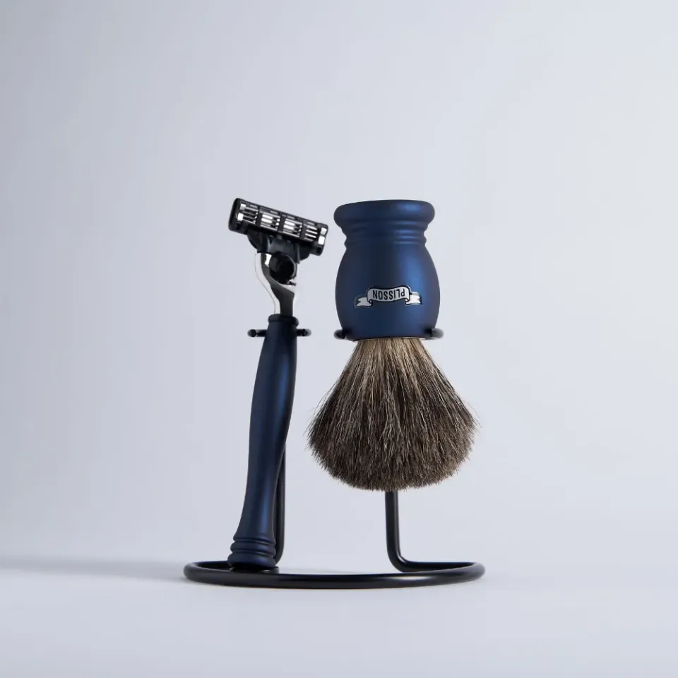 Plisson 1808 Essentiel rakset Mach3 3-delar gråvling