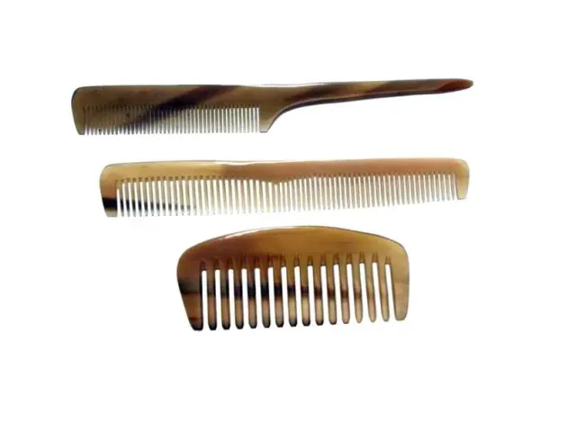 Dr. Dittmar hårkam äkta horn 3-pack set
