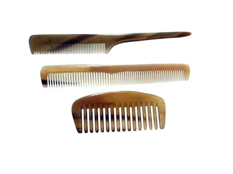 Dr. Dittmar hårkam äkta horn 3-pack set