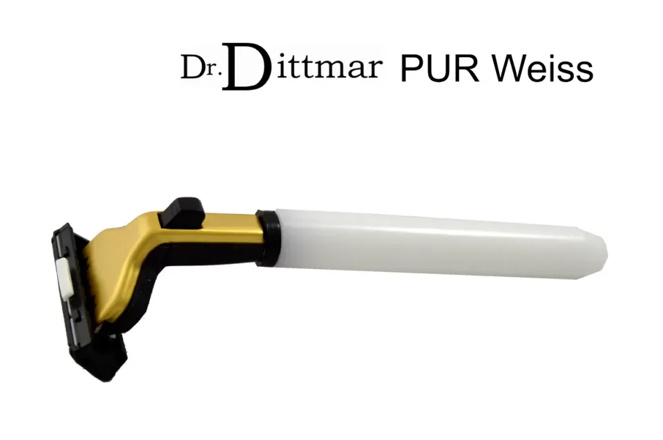 Dr. Dittmar Contour PUR WHITE rakhyvel för svängbart blad