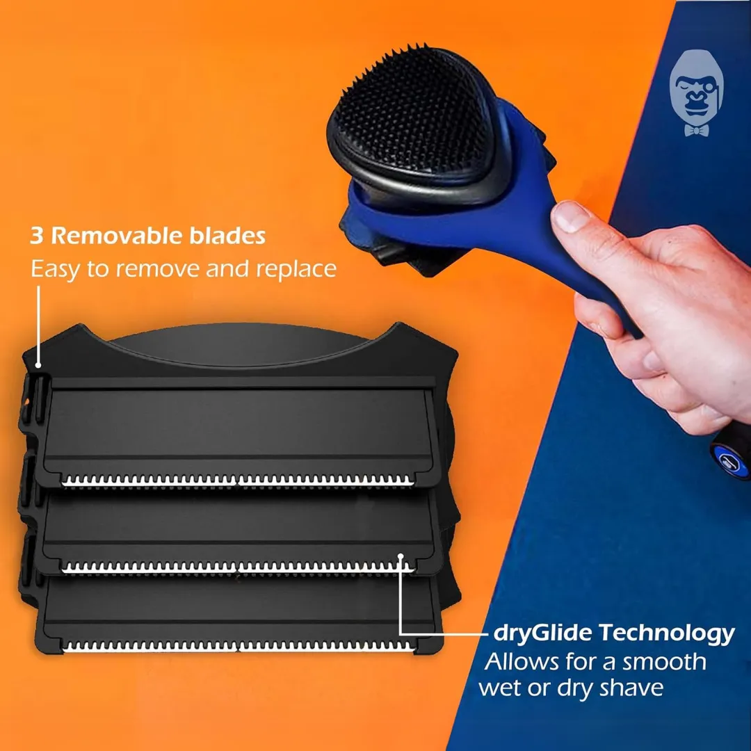 BaKblade 2.0 Elite Plus rygghyvel med 3 blad våt torr