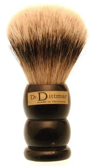 Dr. Dittmar rakborste silvertip buffelhorn svart