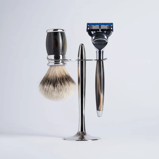 Plisson 1808 Horn Palladium rakset 3-del Fusion borste 12