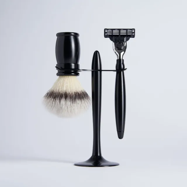 Plisson 1808 Noir Infini rakset 3-delar Mach3 svart fiber