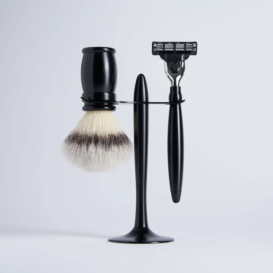 Plisson 1808 Noir Infini rakset 3-delar Mach3 svart fiber