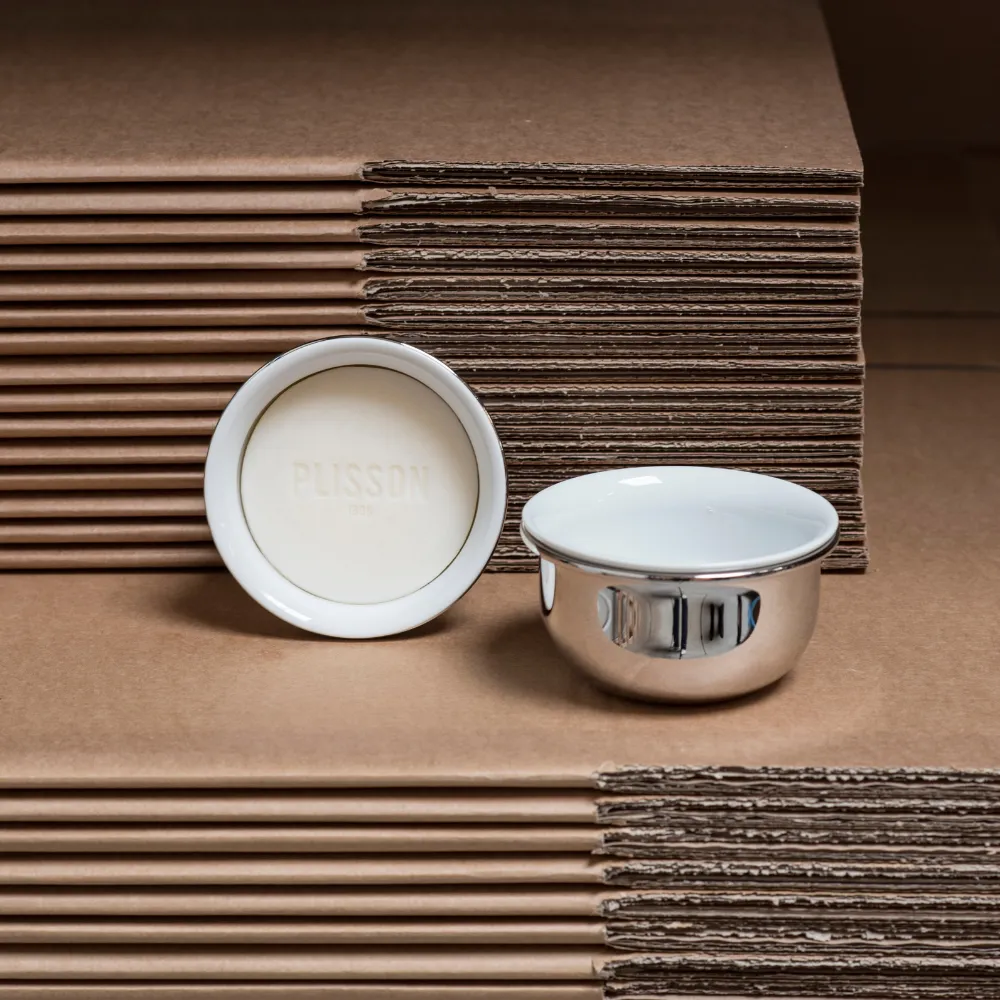 Plisson 1808 rakskål porslin palladium 85 mm