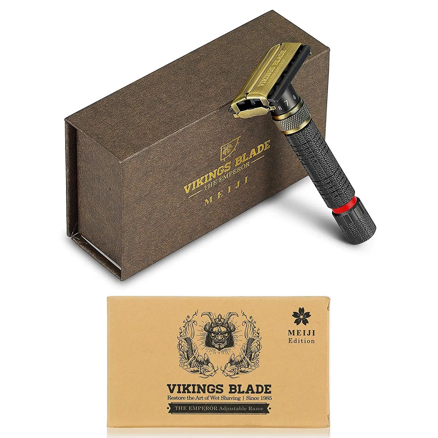 Vikings Blade Emperor Meiji säkerhetshyvel ställbar brons