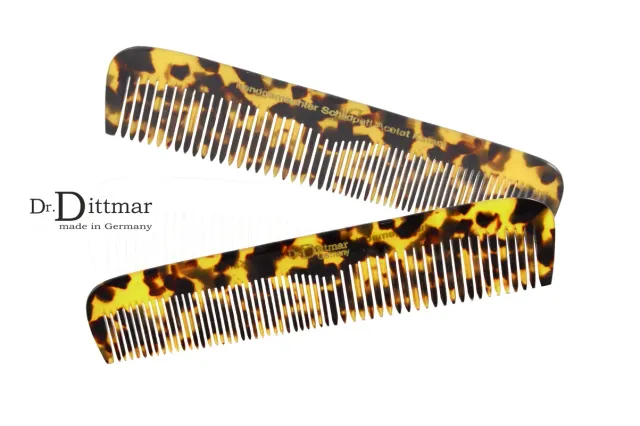 Dr. Dittmar hårkam acetat 18 cm handgjord reptålig