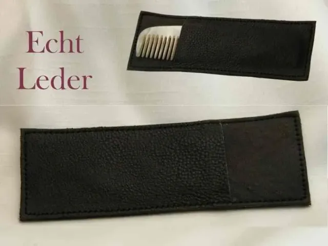 Dr. Dittmar kamfodral äkta läder svart fickkam
