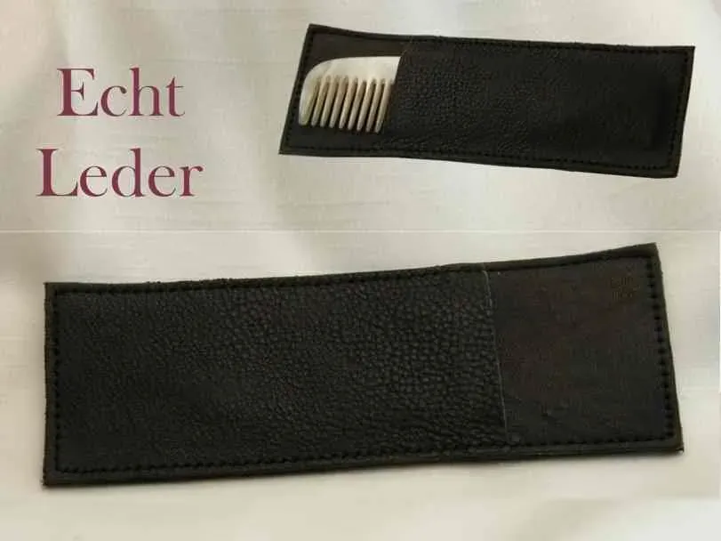 Dr. Dittmar kamfodral äkta läder svart fickkam
