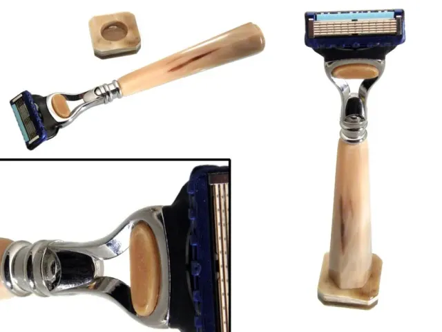 Dr. Dittmar rakhyvel horn Gillette Fusion med ställ