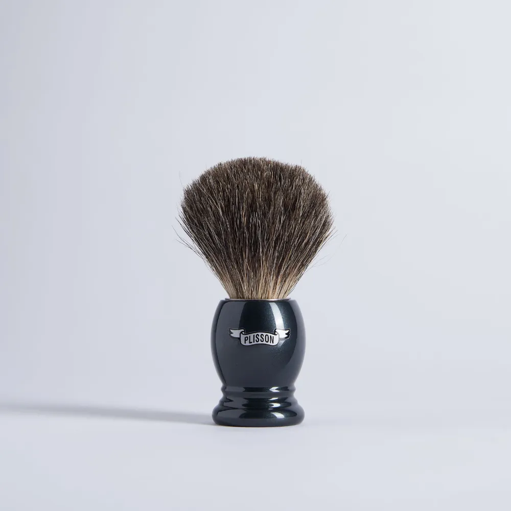 Plisson 1808 Essentiel rakset grå rysk borste porslin 4 delar