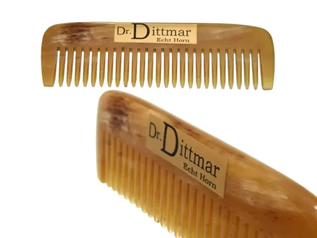 Dr. Dittmar skäggkam ljust horn 8,5 cm antistatisk