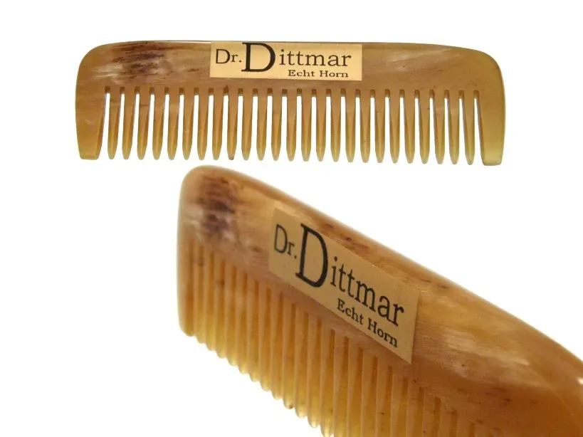 Dr. Dittmar skäggkam ljust horn 8,5 cm antistatisk
