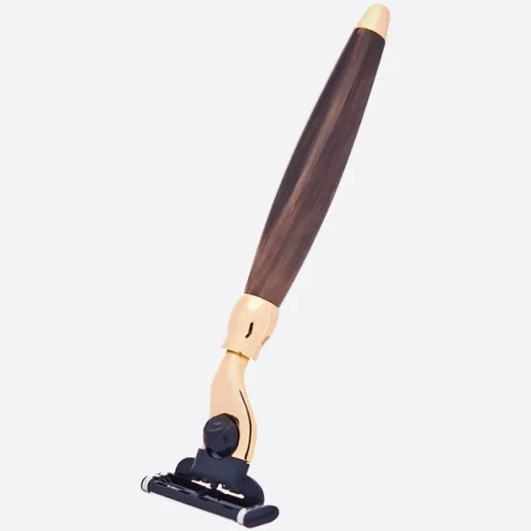Plisson 1808 rakhyvel horn guld Mach3