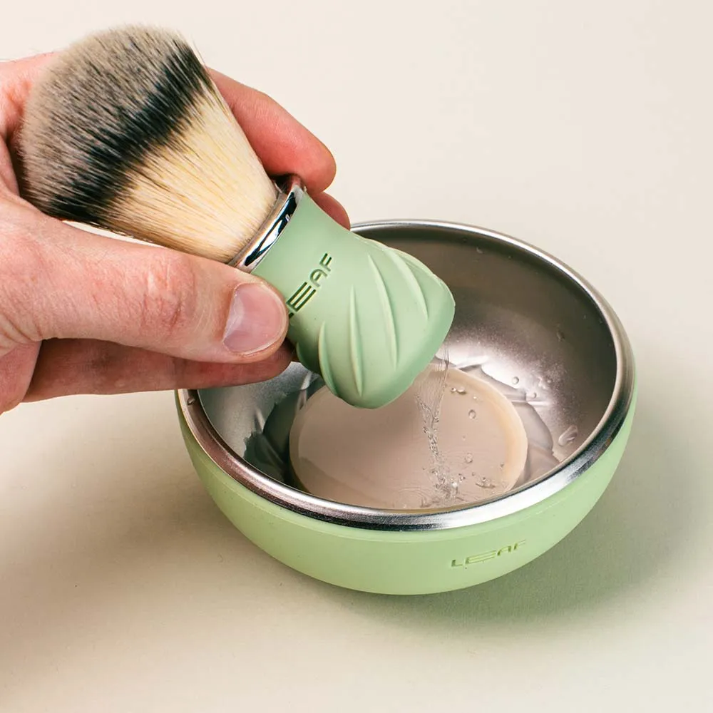 LEAF Shave Shave Bowl & Brush rakset svart