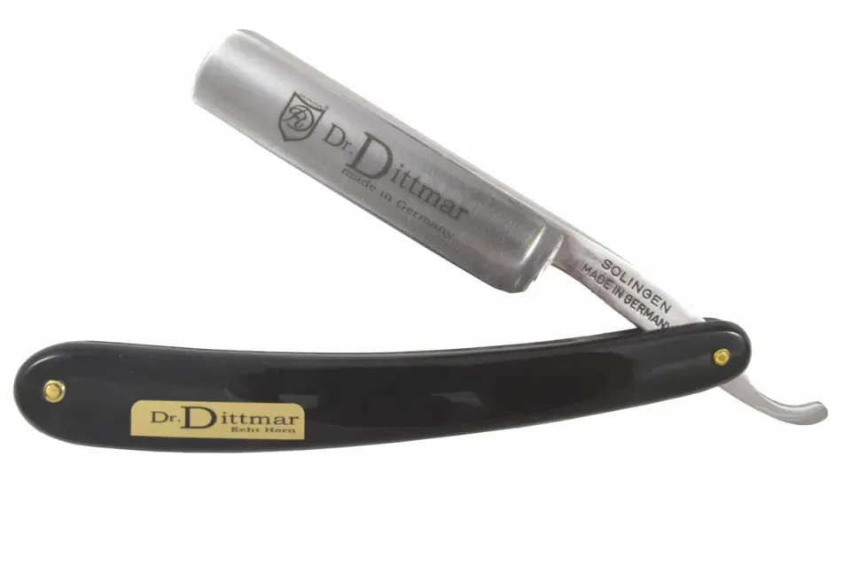 Dr. Dittmar rakkniv kolstål buffelhorn 5/8 skarp