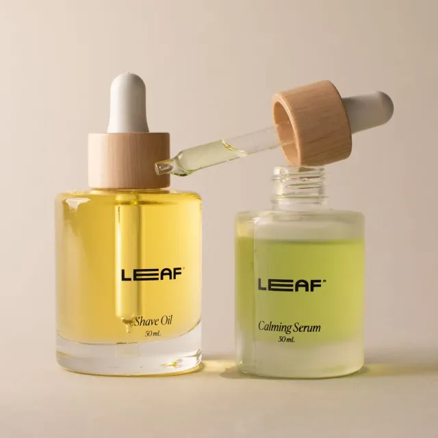 LEAF Shave Shave Care Set rakolja + serum 2-delar