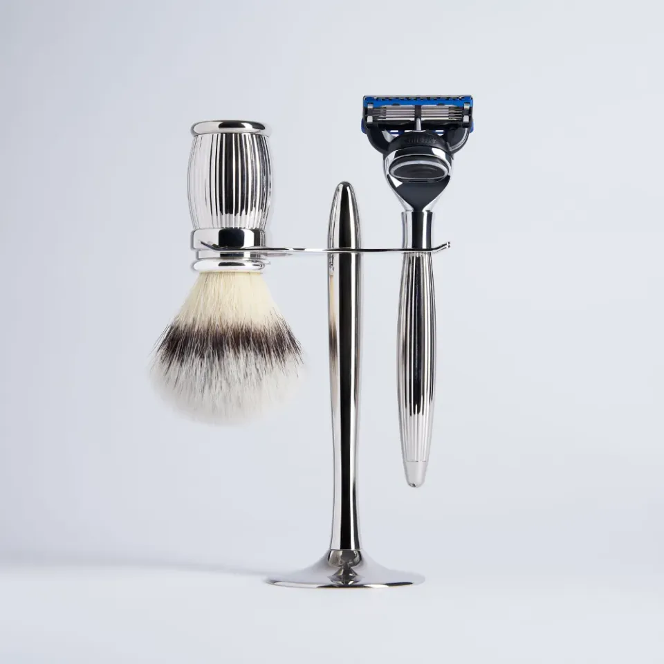Plisson 1808 Godron rakset 3-delar palladium Fusion syntet