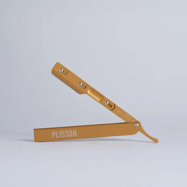 Plisson 1808 Shavette guld aluminium barberarakhyvel