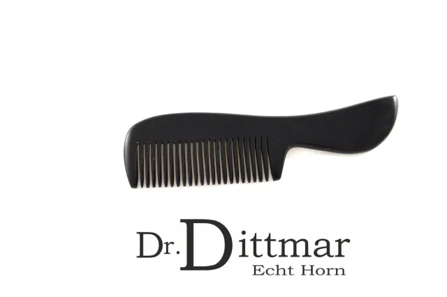 Dr. Dittmar skäggkam horn svart böjd 10,5 cm