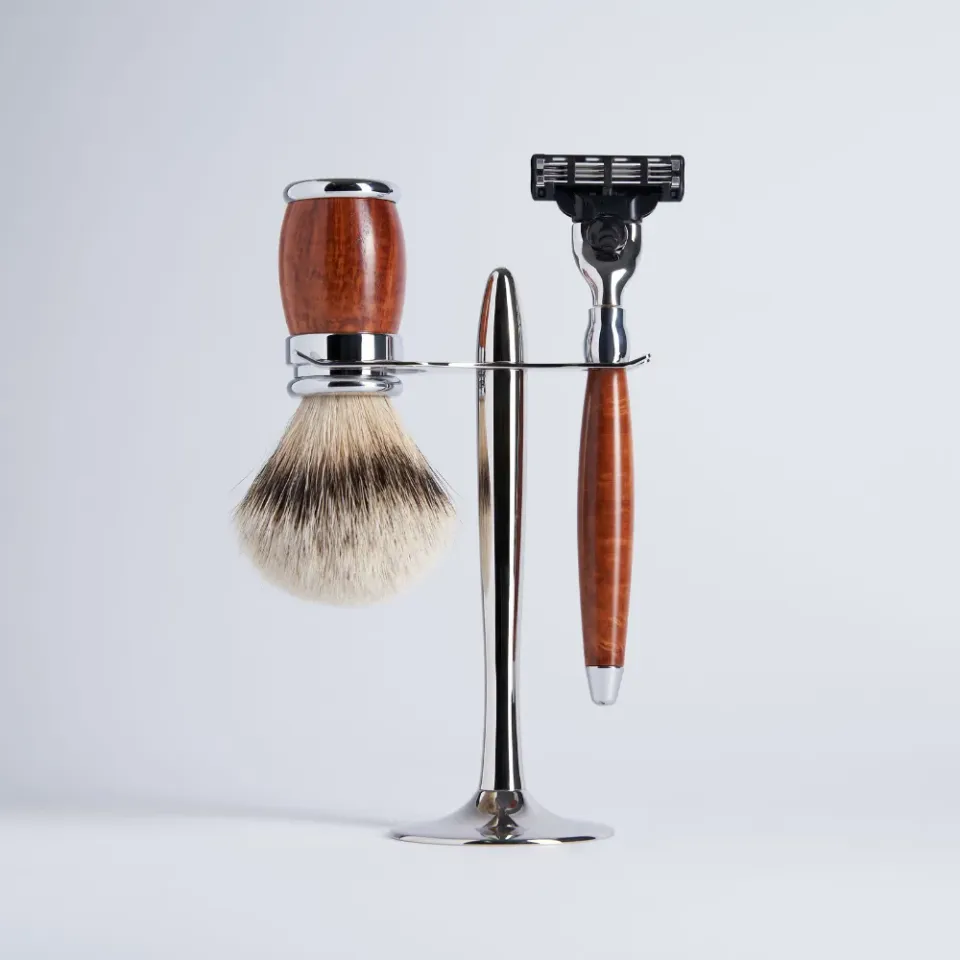 Plisson 1808 Thuja Chrome rakset 3-del Mach3 borste 12