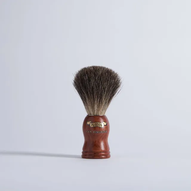Plisson 1808 Bubinga rakborste 12 grå fast