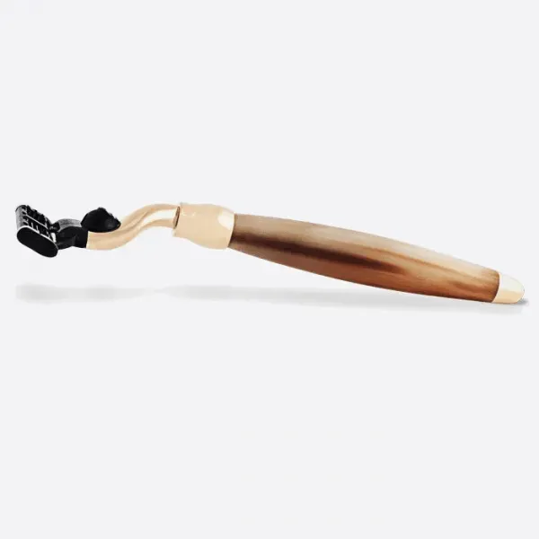 Plisson 1808 rakhyvel horn guld Mach3