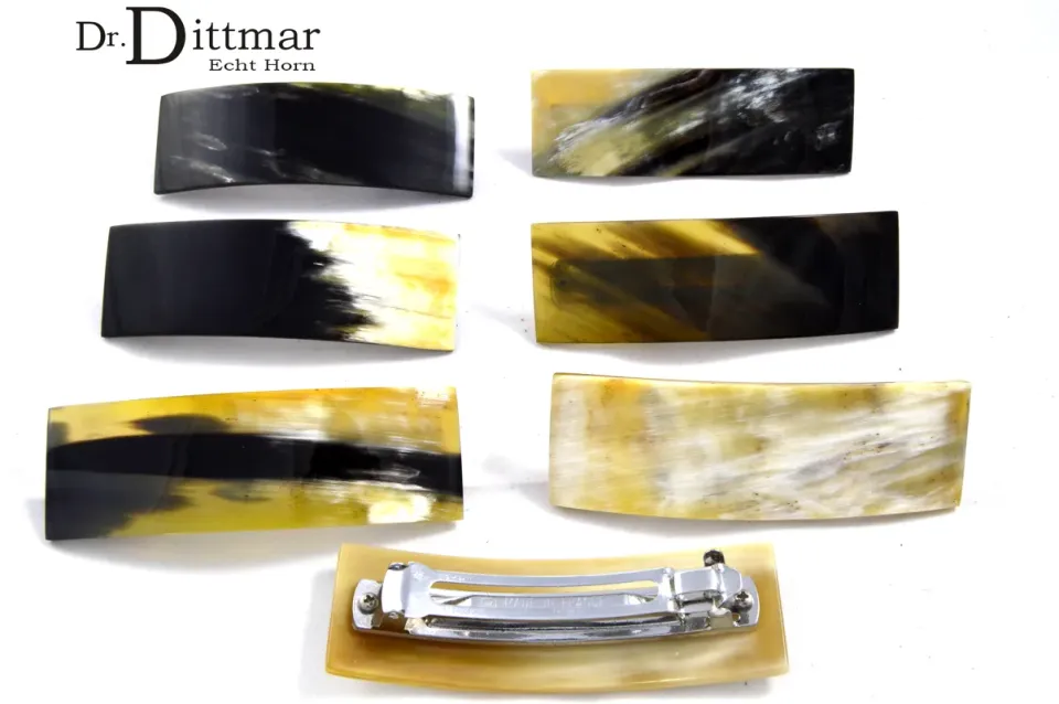 Dr. Dittmar hårspänne horn 93 mm fyrkantigt