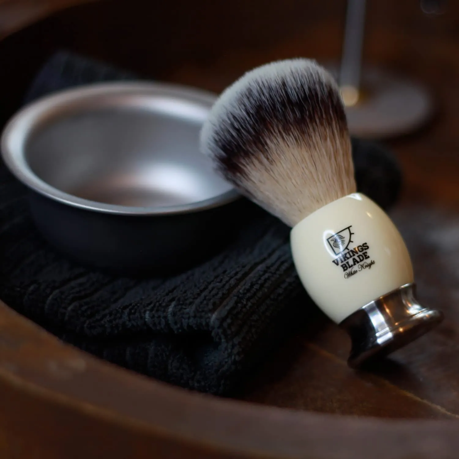 Vikings Blade White Knight rakborste syntet badger-look