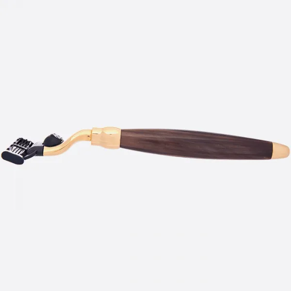 Plisson 1808 rakhyvel horn guld Mach3