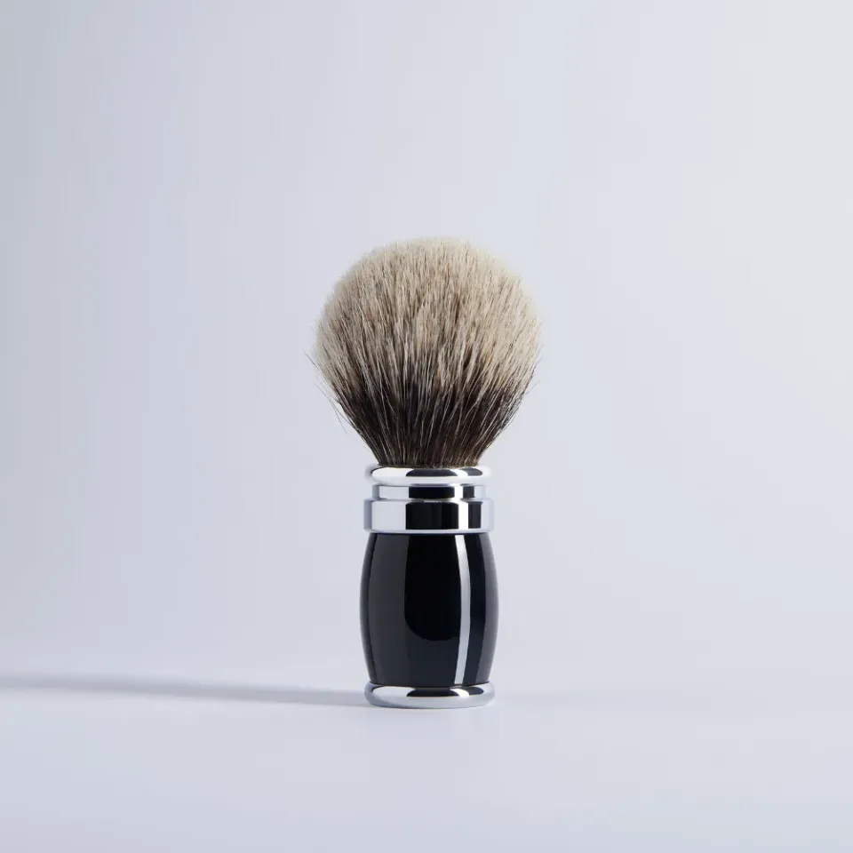 Plisson Joris rakborste grävling lack palladium svart stl 12