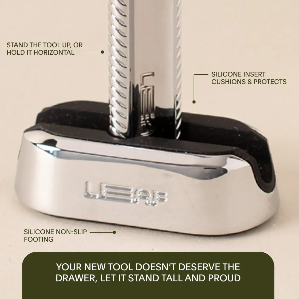 LEAF Shave Dermaplaner rakställ metall Prism