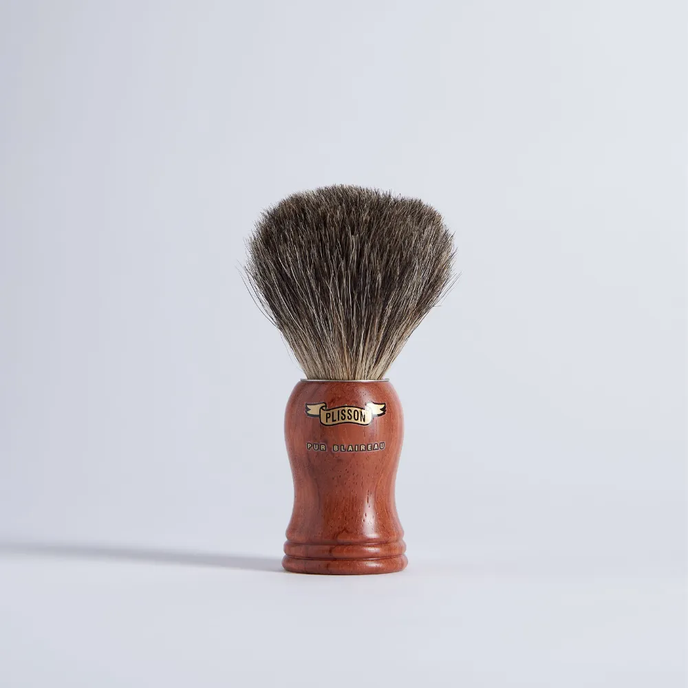 Plisson 1808 Bubinga rakborste 12 grå fast