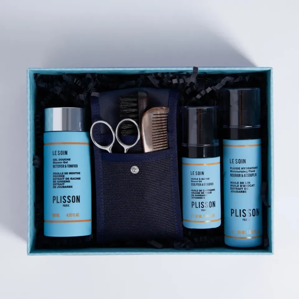 Plisson 1808 Barbe Prestige skäggset 4-delar naturlig vård