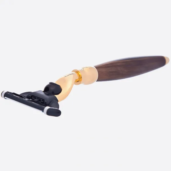 Plisson 1808 rakhyvel horn guld Mach3