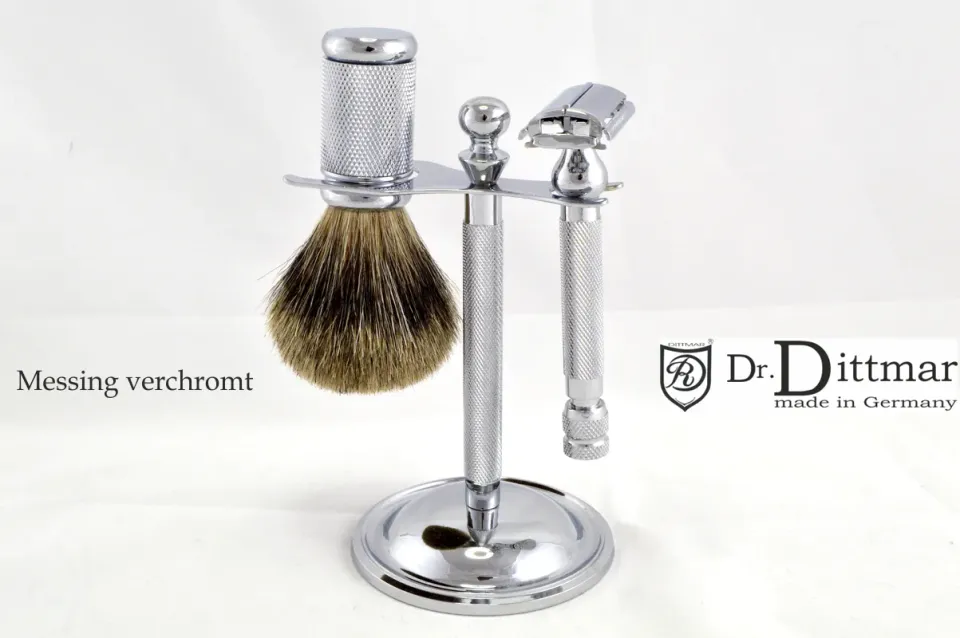 Dr. Dittmar rakset mässing krom butterfly 3-delar