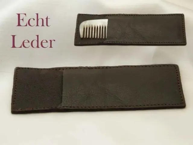 Dr. Dittmar kamfodral läder brun fickkam 12,5 cm