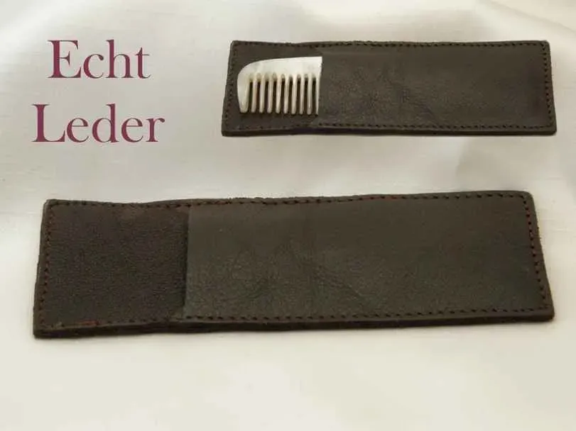 Dr. Dittmar kamfodral läder brun fickkam 12,5 cm